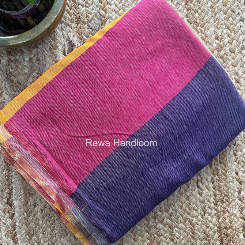 Exclusive Maheshwari Multicolor Four Paddle Weaving Saree FPS015