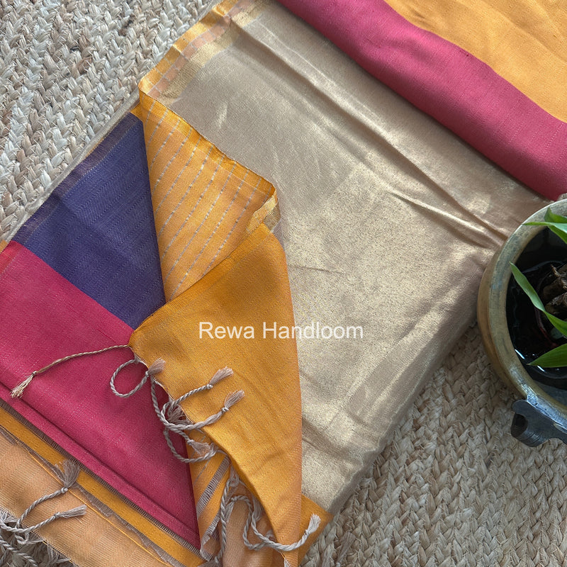 Exclusive Maheshwari Four Paddle Weaving Saree