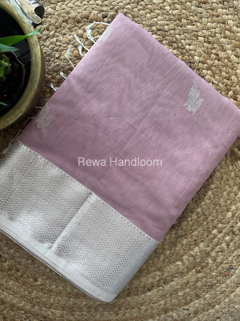 Maheshwari Onion Silver Butti Saree SGSB018