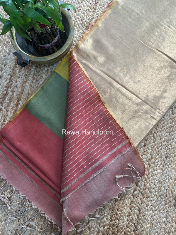 Exclusive Maheshwari Multicolor Four Paddle Weaving Saree FPS016