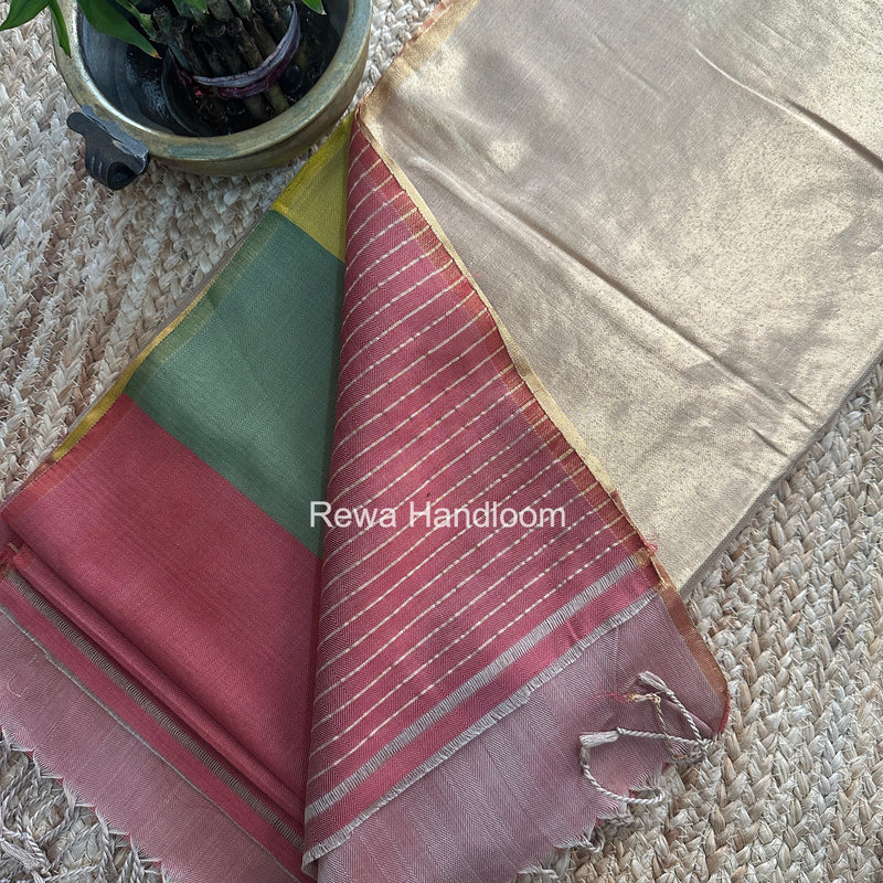 Exclusive Maheshwari Multicolor Four Paddle Weaving Saree FPS016