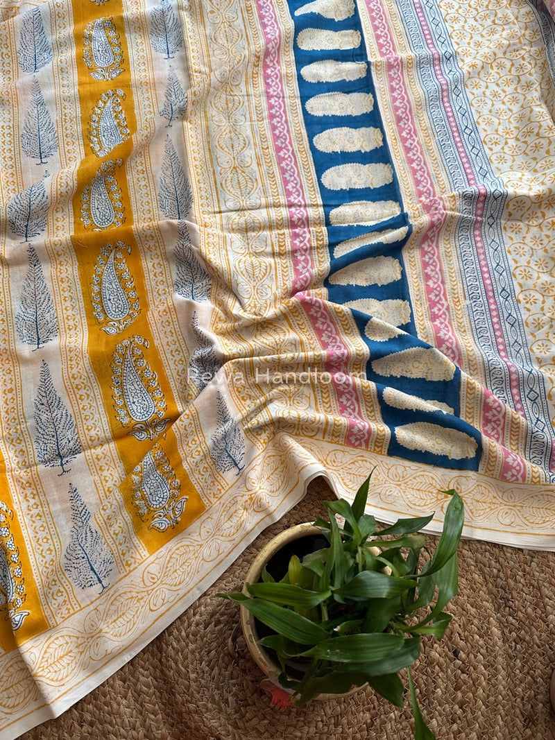 Indigo Cotton Saree