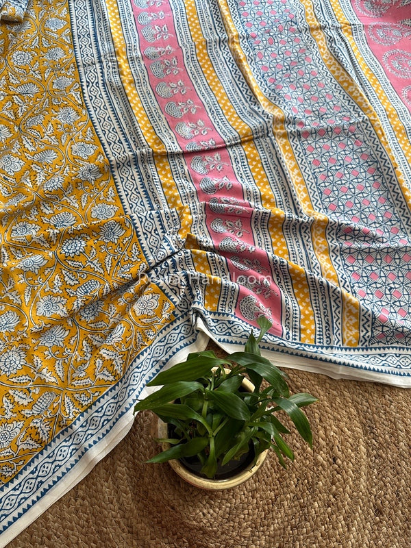 Indigo Cotton Saree