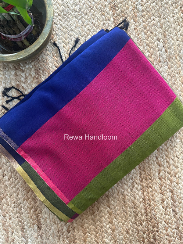 Exclusive Maheshwari Multicolor Four Paddle Weaving Saree FPS019