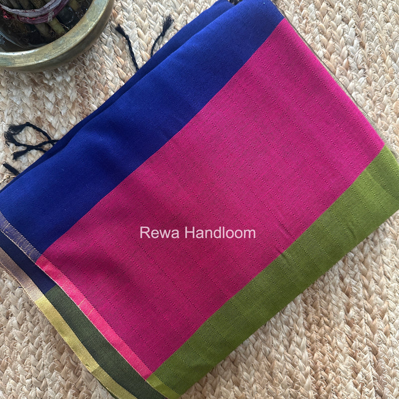 Exclusive Maheshwari Multicolor Four Paddle Weaving Saree FPS019