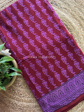 Red Bagh Print Cotton Saree NCBP11