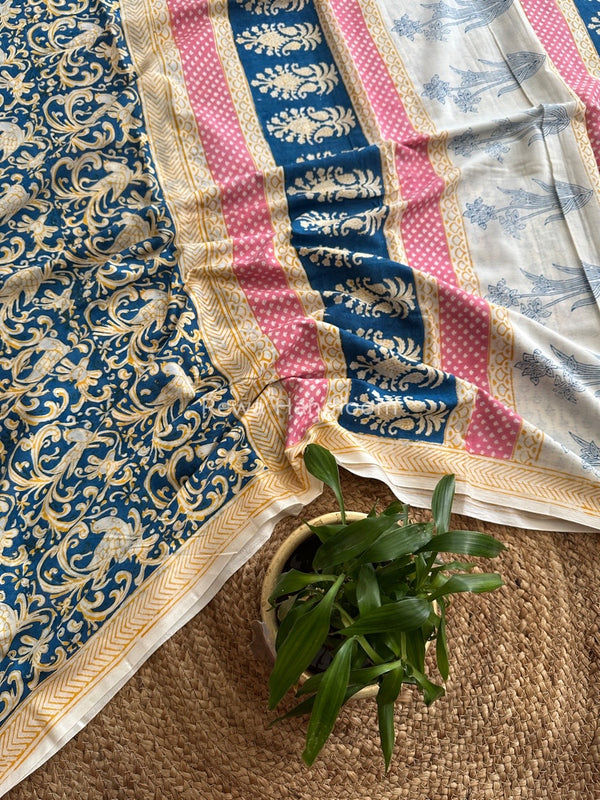 Blue Indigo Cotton Saree IND07