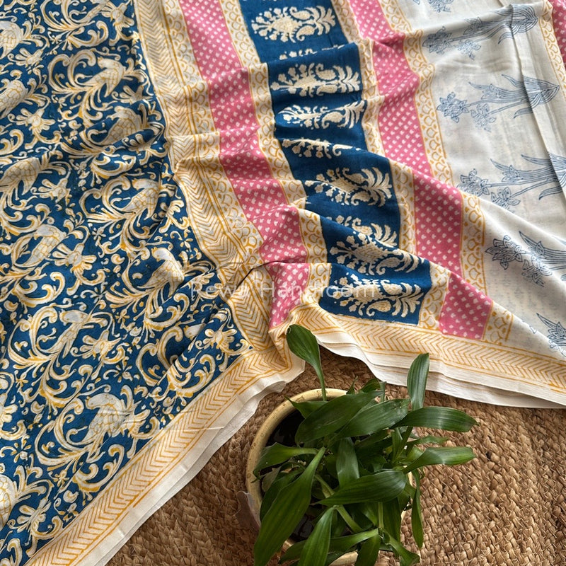 Blue Indigo Cotton Saree IND07