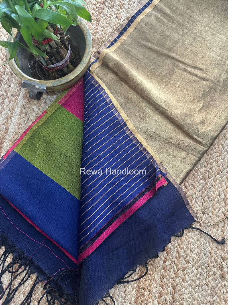 Exclusive Maheshwari Multicolor Four Paddle Weaving Saree FPS019