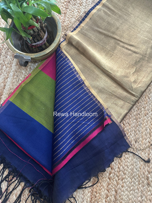 Exclusive Maheshwari Multicolor Four Paddle Weaving Saree FPS019