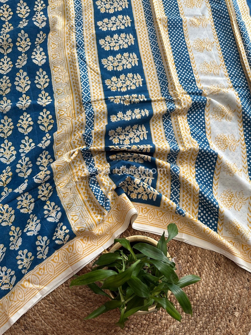 Indigo Cotton Saree