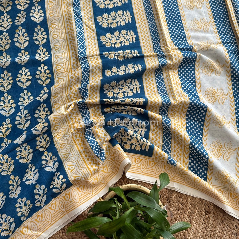 Indigo Cotton Saree