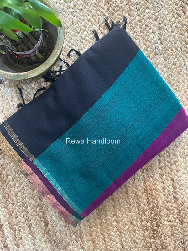 Exclusive Maheshwari Multicolor Four Paddle Weaving Saree FPS012