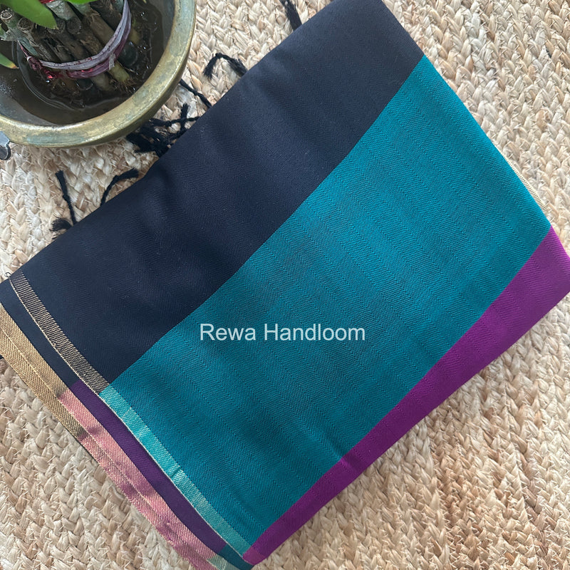 Exclusive Maheshwari Multicolor Four Paddle Weaving Saree FPS012