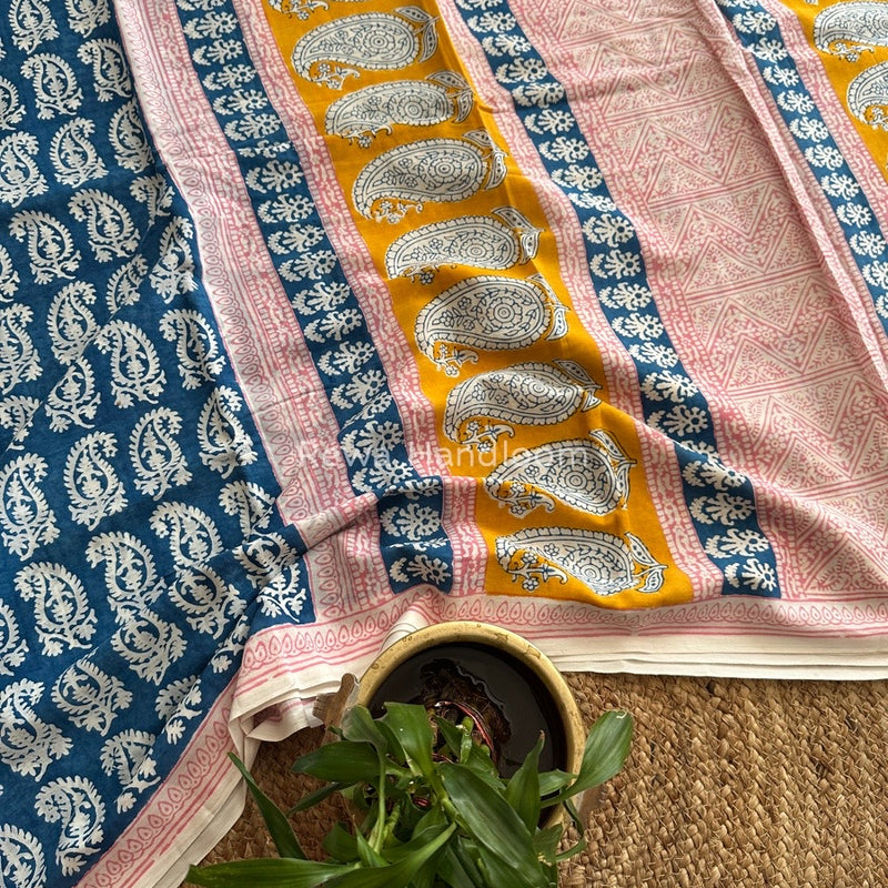 Indigo Cotton Saree