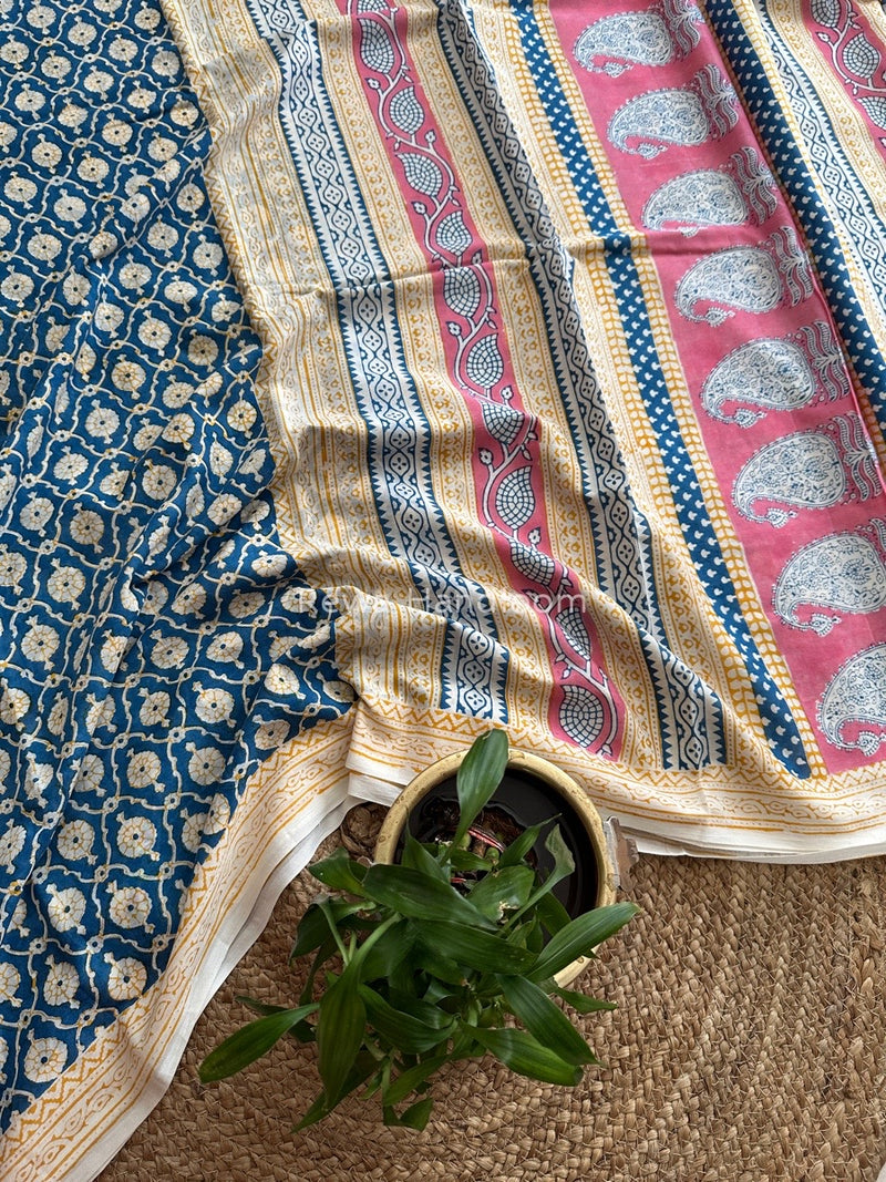 Indigo Cotton Saree