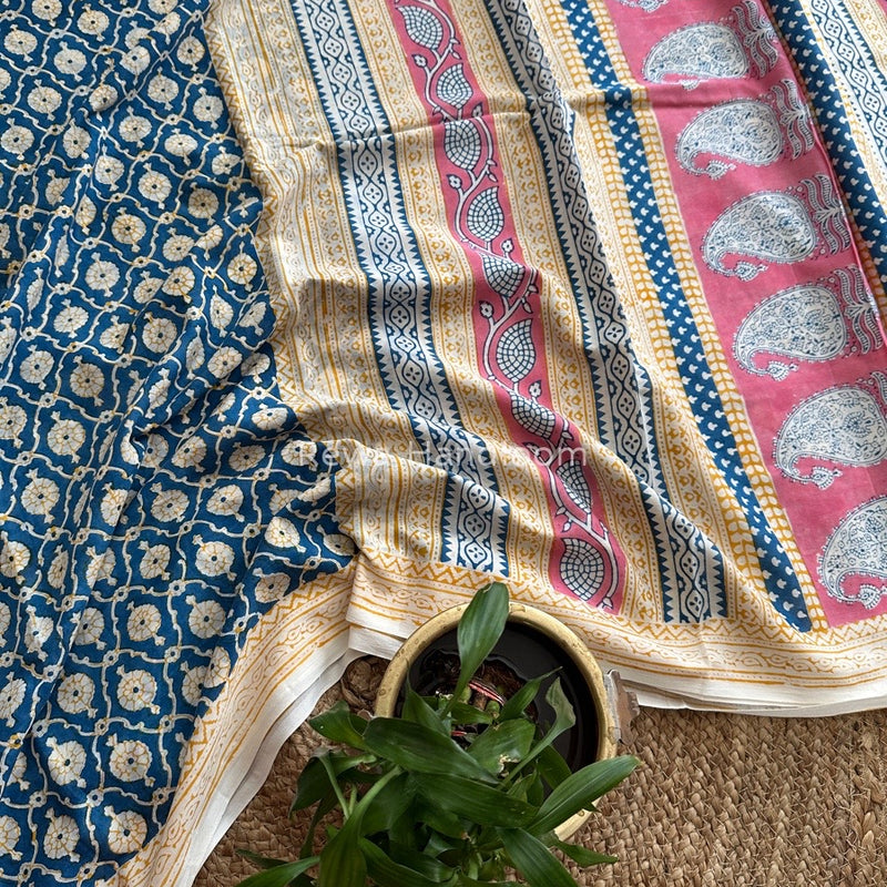 Indigo Cotton Saree