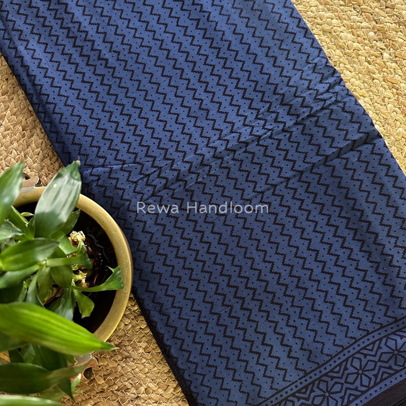 Blue Bagh Print Cotton Saree NCBP27