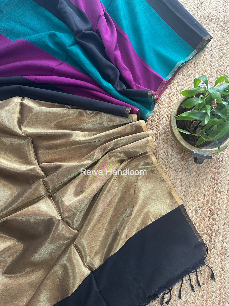 Exclusive Maheshwari Multicolor Four Paddle Weaving Saree FPS012