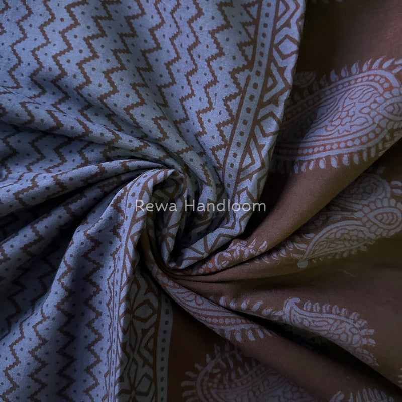 Blue Bagh Print Cotton Saree NCBP27
