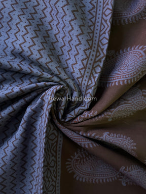 Blue Bagh Print Cotton Saree NCBP27