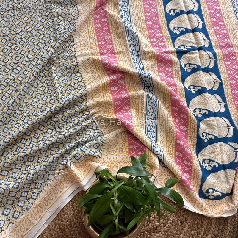 Indigo Cotton Saree