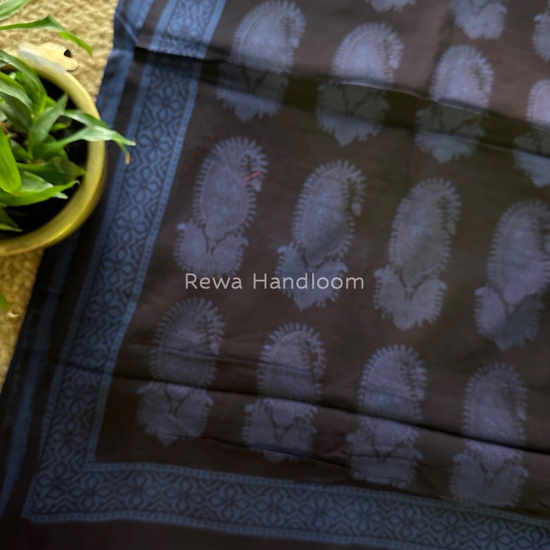 Blue Bagh Print Cotton Saree NCBP27