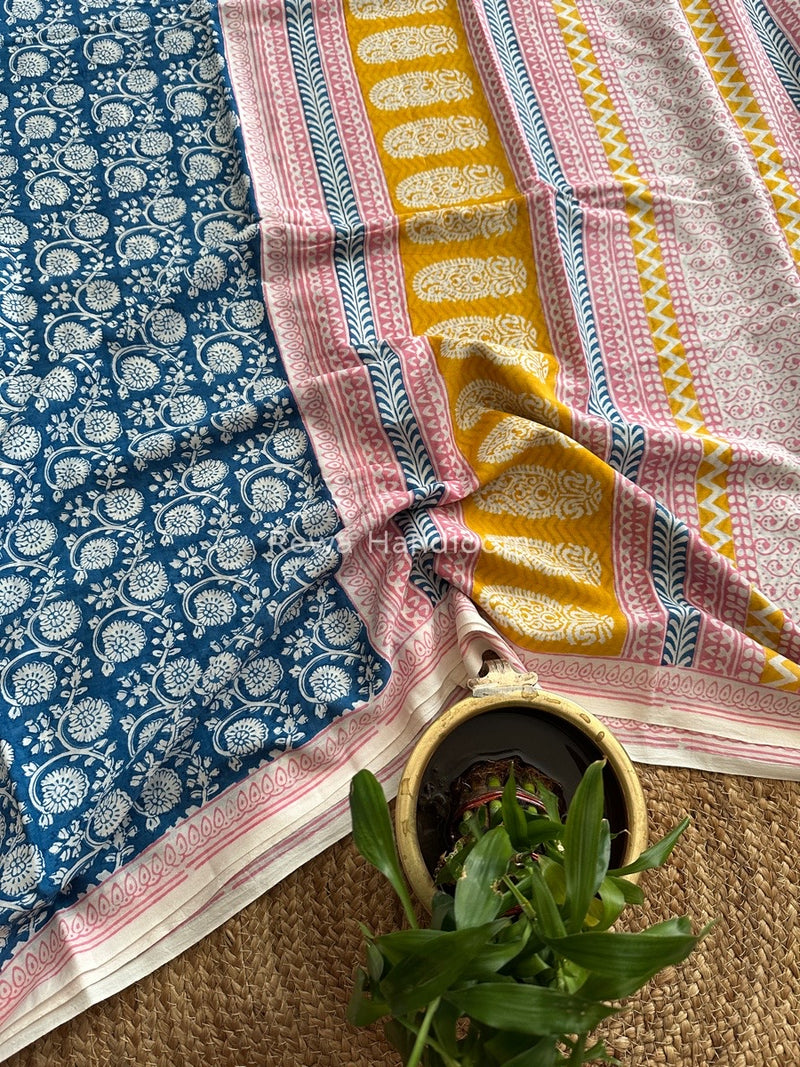 Indigo Cotton Saree