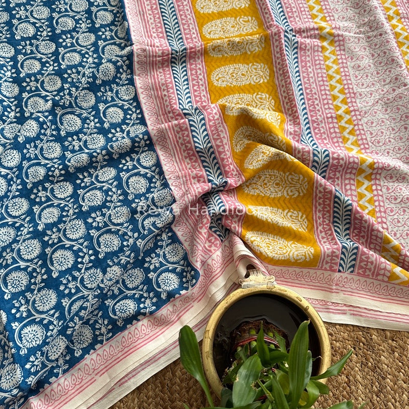 Indigo Cotton Saree