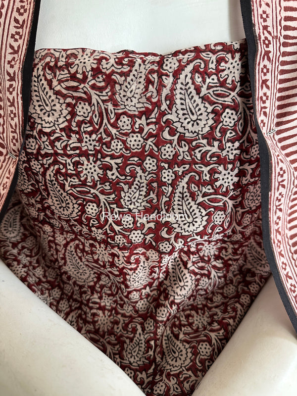 Maheshwari Maroon-White Bagh Print Suit BSP0233