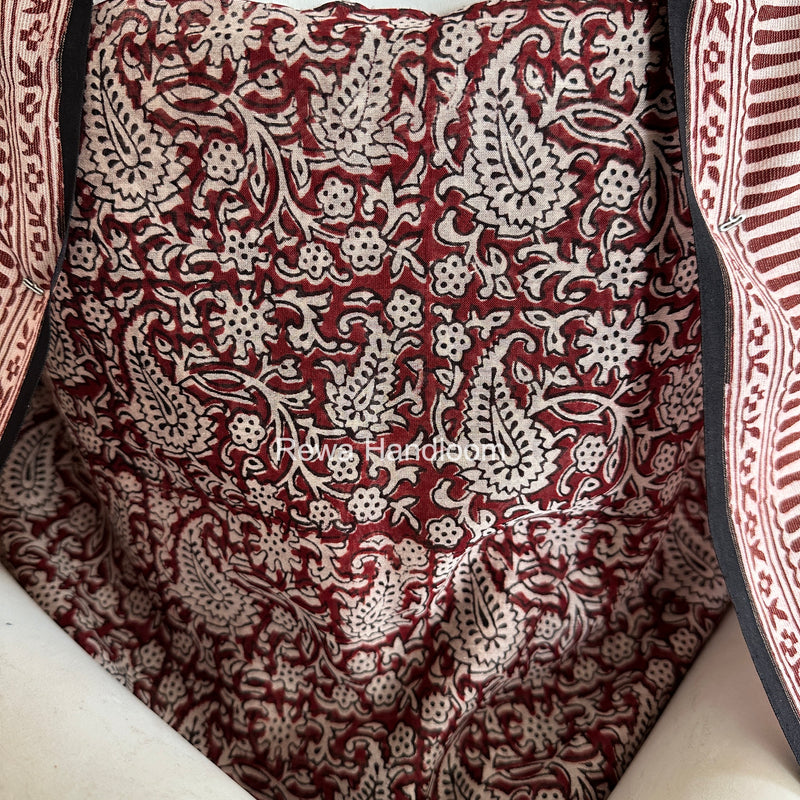 Maheshwari Maroon-White Bagh Print Suit BSP0205