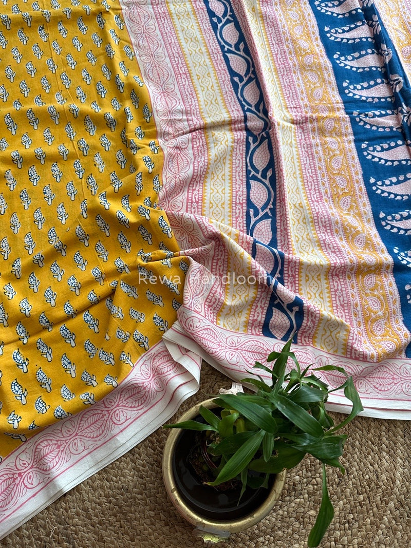 Indigo Cotton Saree