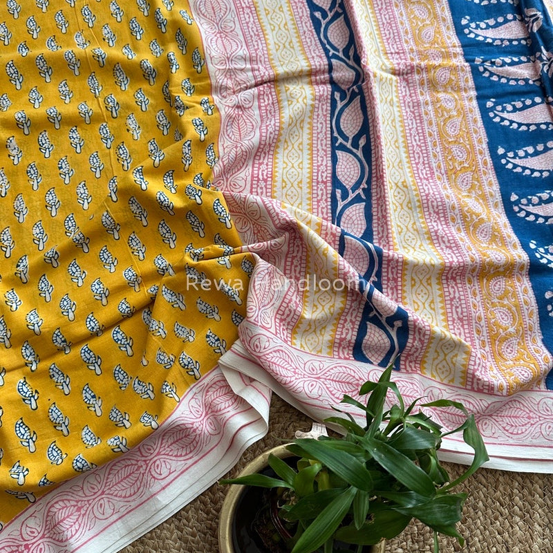 Indigo Cotton Saree