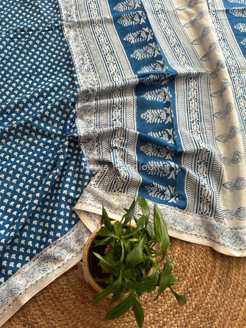 Indigo Cotton Saree