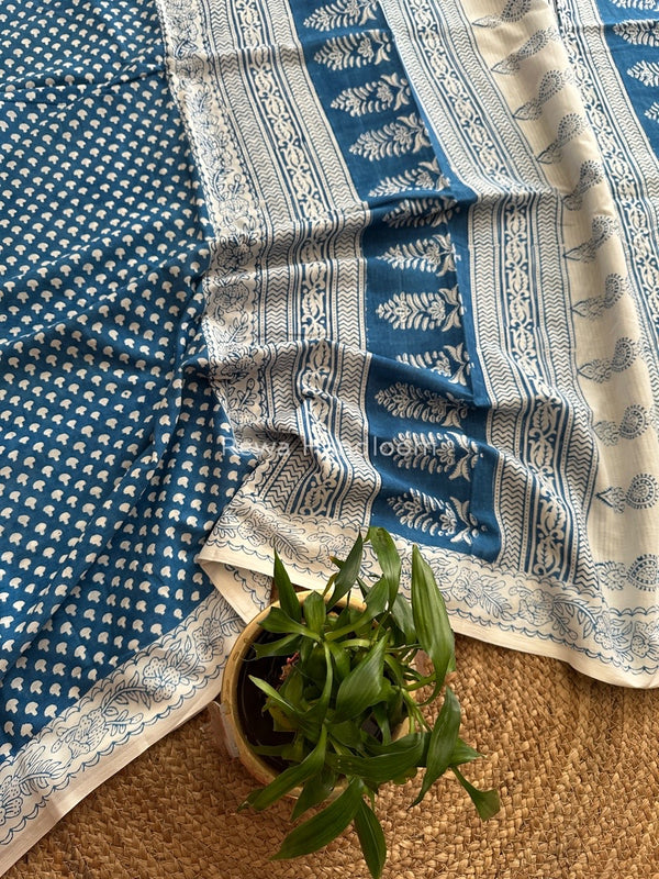 Indigo Cotton Saree