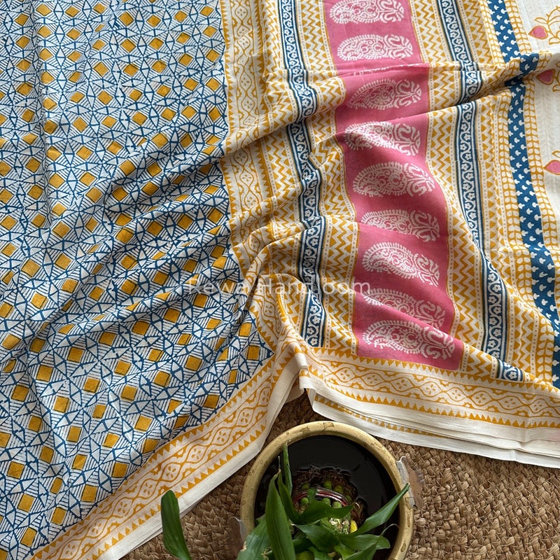 Indigo Cotton Saree