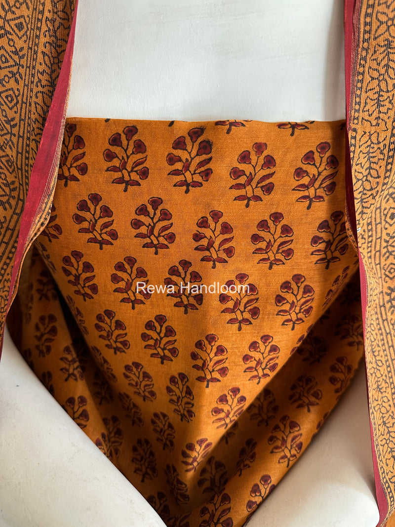 Maheshwari Orange-Maroon Bagh Print Suit BSP0208