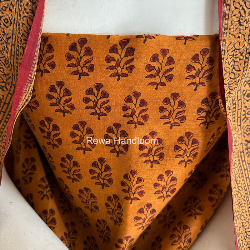 Maheshwari Orange-Maroon Bagh Print Suit BSP0208
