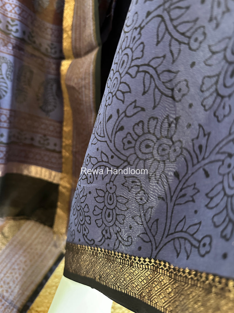 Maheshwari Purple-Maroon Bagh Print Suit BSP0216