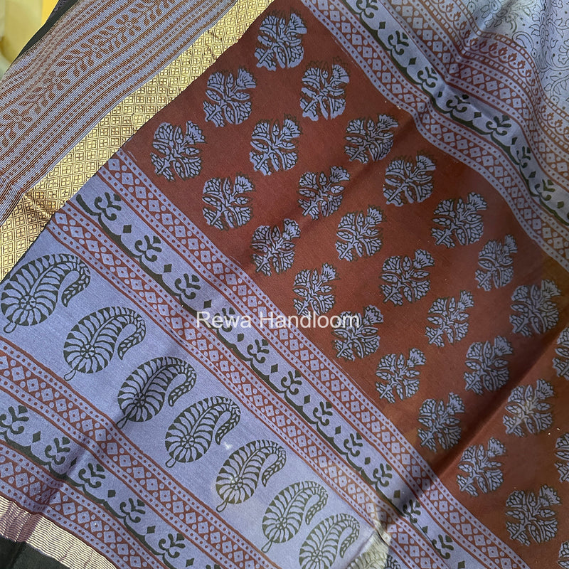 Maheshwari Purple-Maroon Bagh Print Suit BSP0216