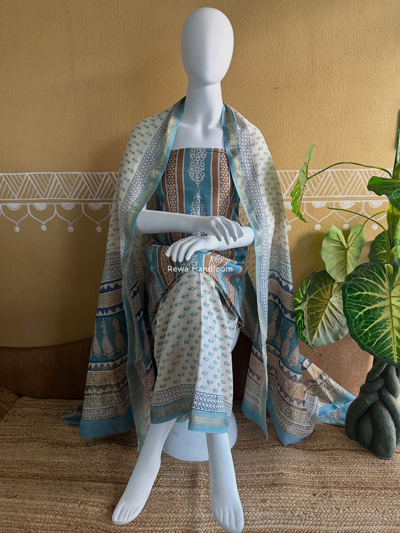 Maheshwari Bagh Indigo Print Suit