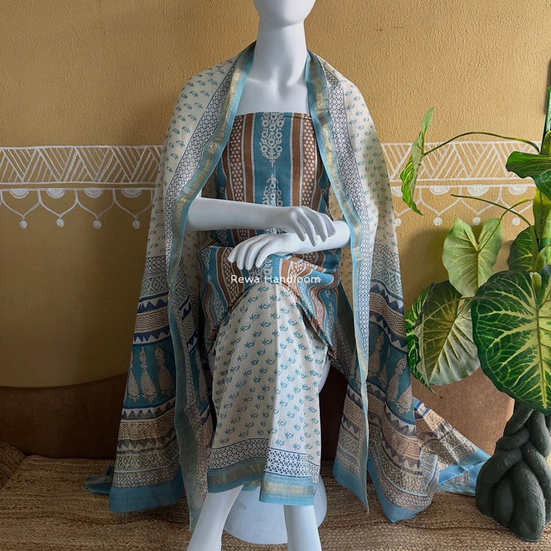 Maheshwari Bagh Indigo Print Suit