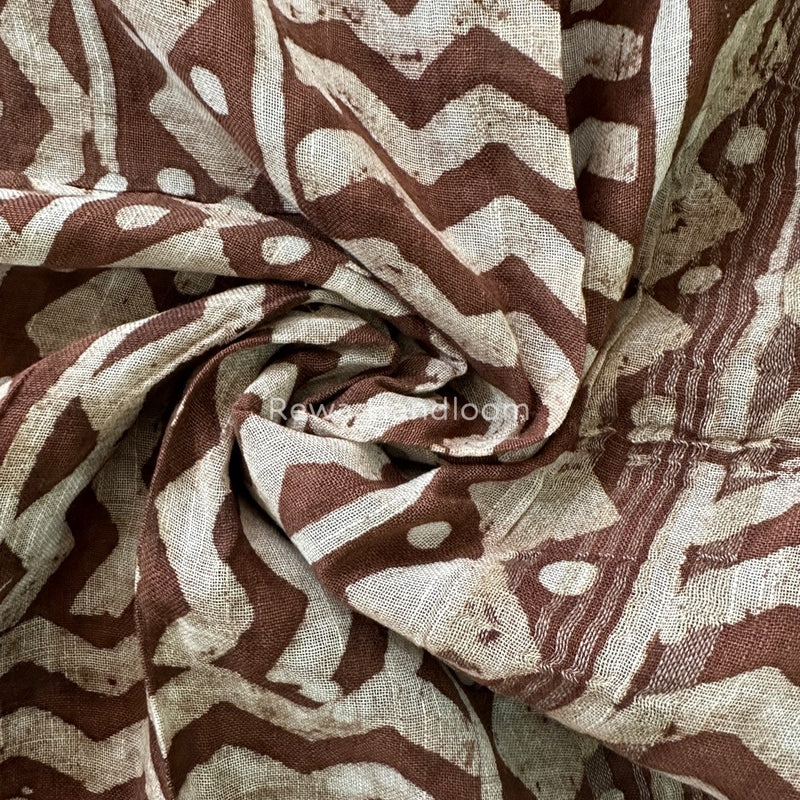 Brown Cotton Linen Saree LS03
