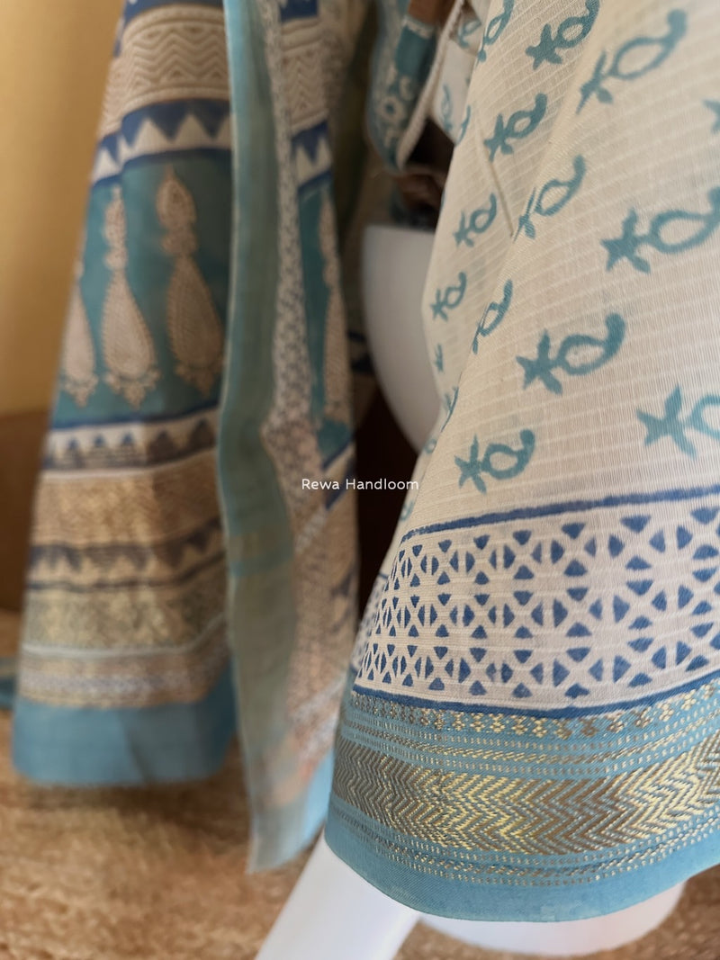 Maheshwari Bagh Indigo Print Suit