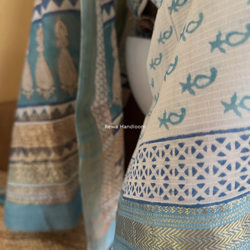 Maheshwari Bagh Indigo Print Suit