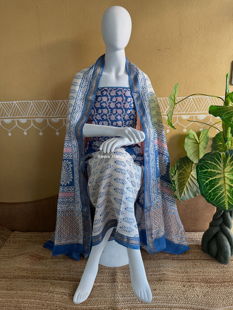 Maheshwari Bagh Indigo Print Suit