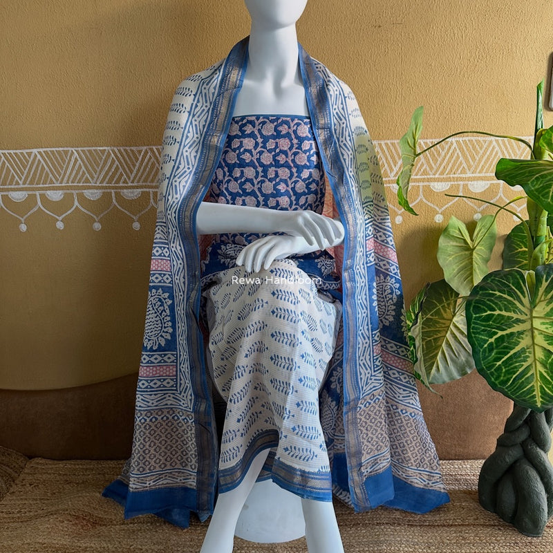 Maheshwari Bagh Indigo Print Suit