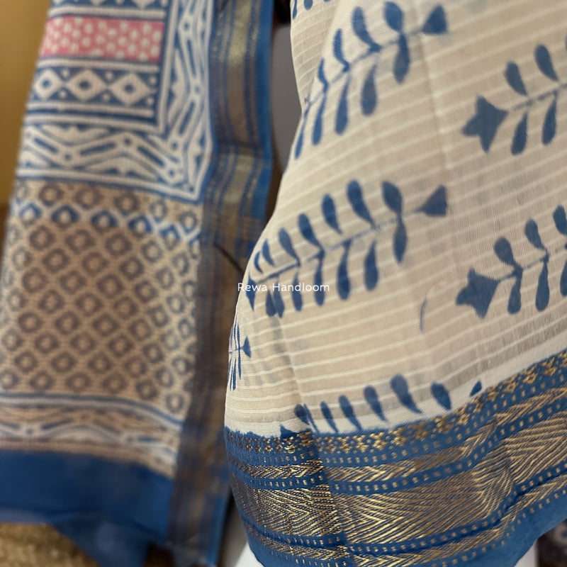 Maheshwari Bagh Indigo Print Suit