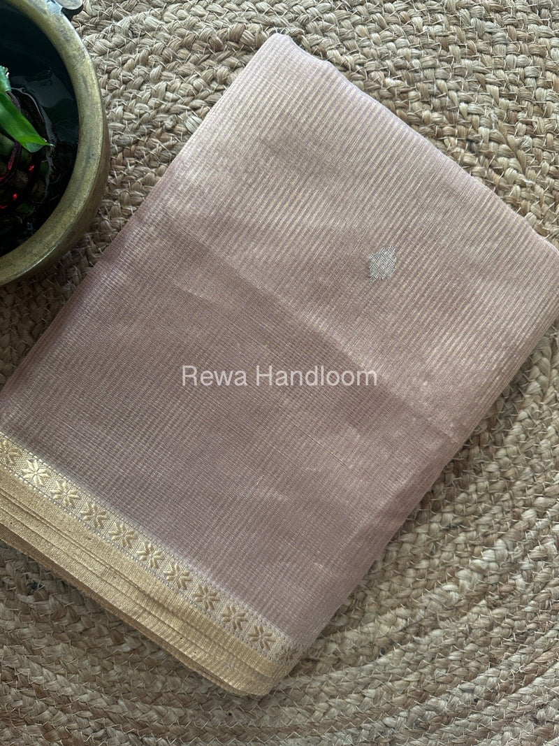 Maheshwari Onion Tissue Silk Saree TSB010