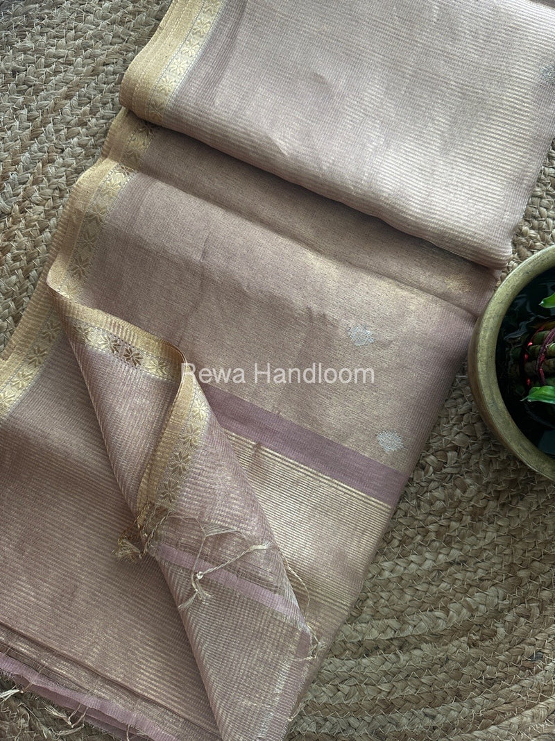 Maheshwari Onion Tissue Silk Saree TSB010